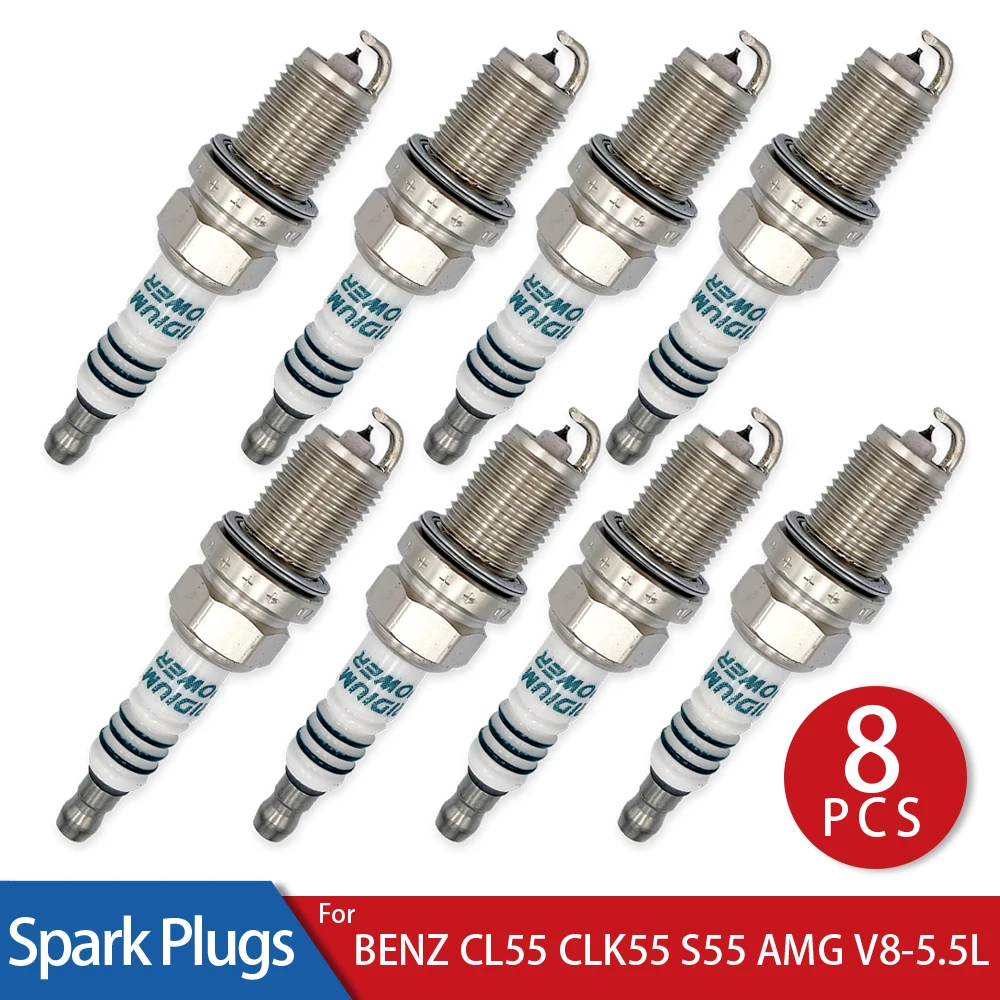 

8 Pcs/Lot Iridium Power Spark Plugs Glow Plug for 2001-2002 BENZ CL55 CLK55 S55 AMG V8-5.5L Car Candle Stable Operation 80000km