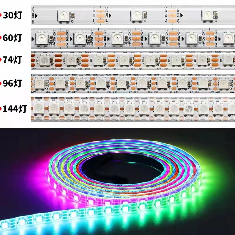 1meter DC5V WS2812 WS2812B 5050 RGB Strip Tape Individuaily Addressable Smart IC LED Lights 30/60/74/96/144 Pixels/m IP30/65/67
1meter DC5V WS2812 WS2812B 5050 RGB Strip Tape Individuaily Addressable Smart IC LED Lights 30/60/74/96/144 Pixels/m IP30/65/67