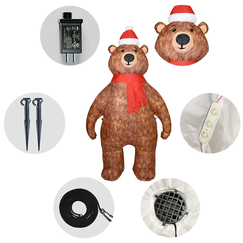 

2,1 м надувная модель медведя, светодиодный воздуходувка, уличная садовая игрушка, украшение для рождественской вечеринки,