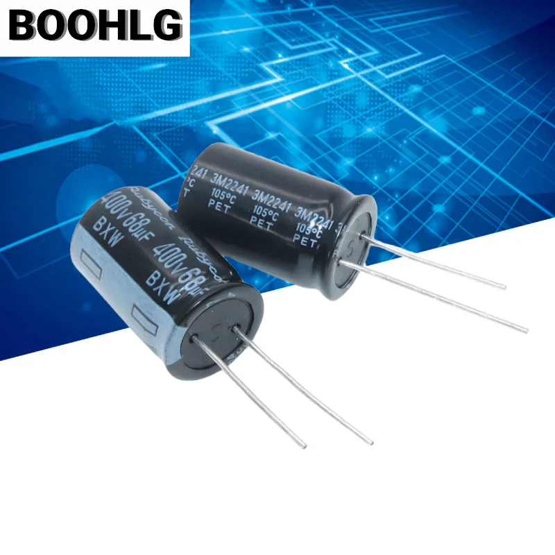 

2pcs Rubycon imported aluminum electrolytic capacitor 400v 68uf 16x25 ruby bxw high frequency and long life