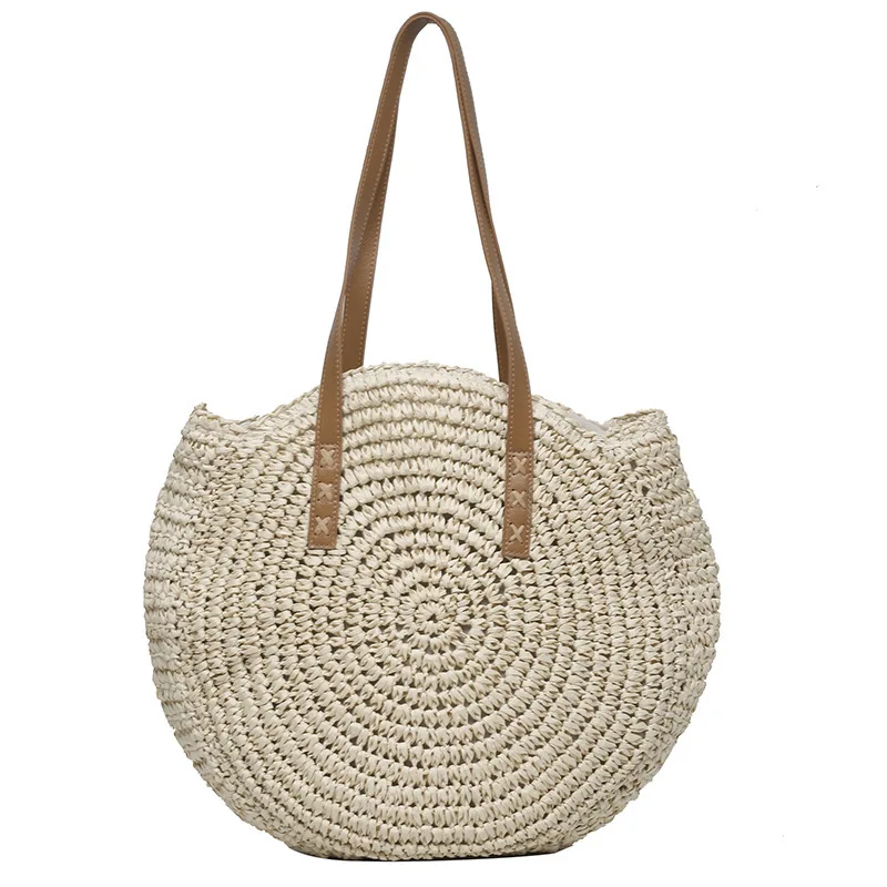 Handwoven Summer Rattan Beach Tote - Large Capacity Women's Straw Bag 29 S5ab55d4ff9a949dfaf34bd1443aabf7cI