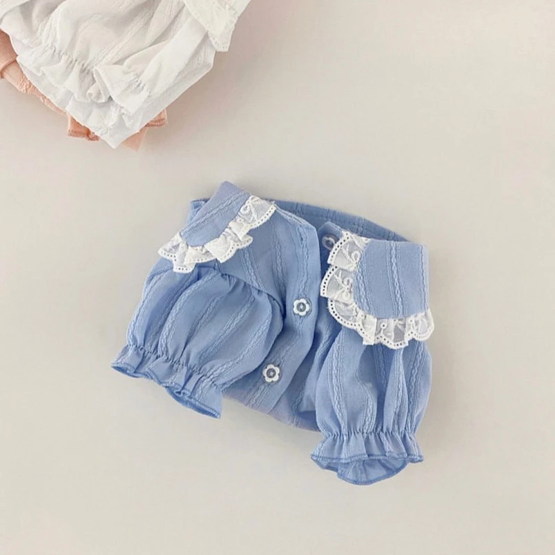 Lace-trimmed Shirt For Dog - Sweet Pastel Colors Lace-trimmed Shirt For Dog - Sweet Pastel Colors