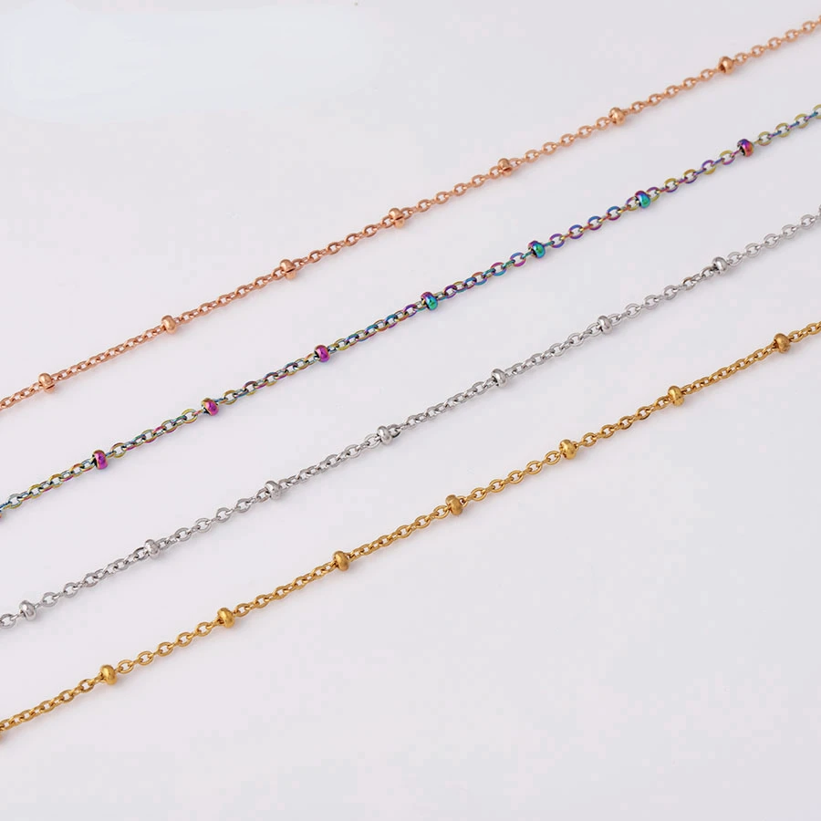LUFFY 10PCS Finished 316L Stainless Steel Chain, 2.0mm Gold Chain with Beads, Silver Beads Chains, 18k Gold /Rose Gold plated
LUFFY 10PCS Finished 316L Stainless Steel Chain, 2.0mm Gold Chain with Beads, Silver Beads Chains, 18k Gold /Rose Gold plated