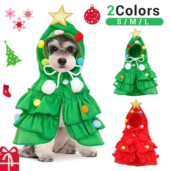 개 크리스마스 옷 산타 크리스마스 트리 코스프레 재미있는 애완 동물 의류, 고양이 케이프 새해 코스튬