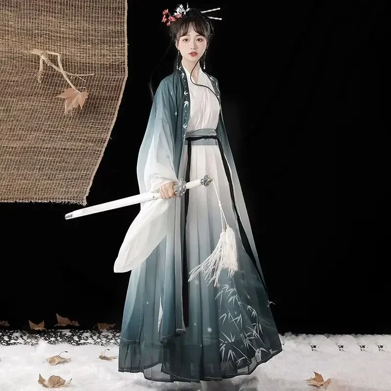 Женское платье Hanfu большого размера 2XL, традиционный китайский костюм Hanfu с принтом, Женский костюм для косплея на Хэллоуин, голубой и зеленый костюм Hanfu с градиентом
Женское платье Hanfu большого размера 2XL, традиционный китайский костюм Hanfu с принтом, Женский костюм для косплея на Хэллоуин, голубой и зеленый костюм Hanfu с градиентом