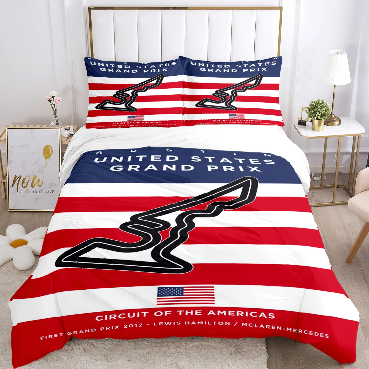 

F1 International Track Duvet Cover Comforter Bedding set Soft Quilt Cover and Pillowcases for Teens Boy Single/Double/Queen/King