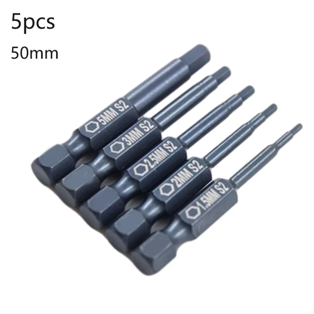 5pcs H1.5-H5 Hex Screwdriver Bits Set Magnetic Electric Screwdriver Bit Alloy Steel Magnetic Impact Driver Bit Hand Tools 50mm
5pcs H1.5-H5 Hex Screwdriver Bits Set Magnetic Electric Screwdriver Bit Alloy Steel Magnetic Impact Driver Bit Hand Tools 50mm