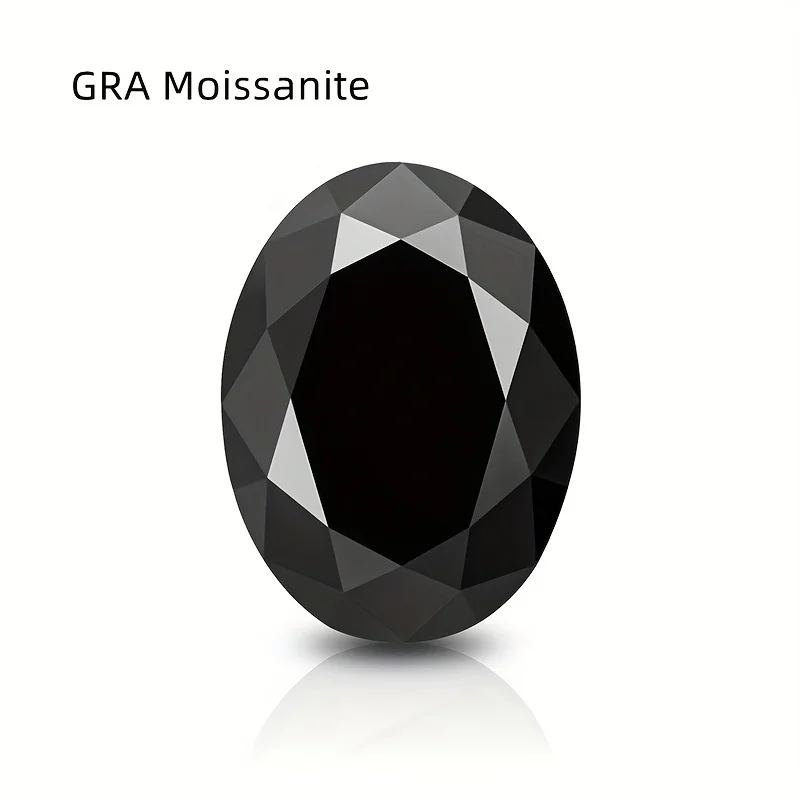 

Овальный черный драгоценный камень GRA Moissanite 1CT-3CT, незакрепленный драгоценный камень, инкрустированный драгоценными камнями