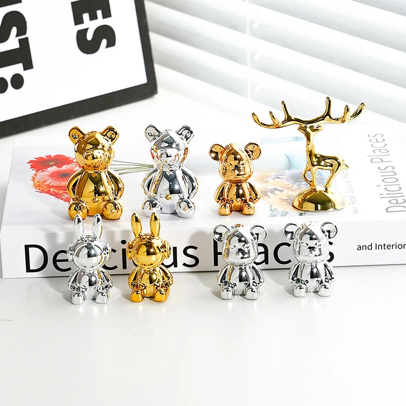 Mini Cute Gold Silver Bear Miniature Figurines Cartoon Animal Living Room Decoration Desk Accessories Sculpture
Mini Cute Gold Silver Bear Miniature Figurines Cartoon Animal Living Room Decoration Desk Accessories Sculpture