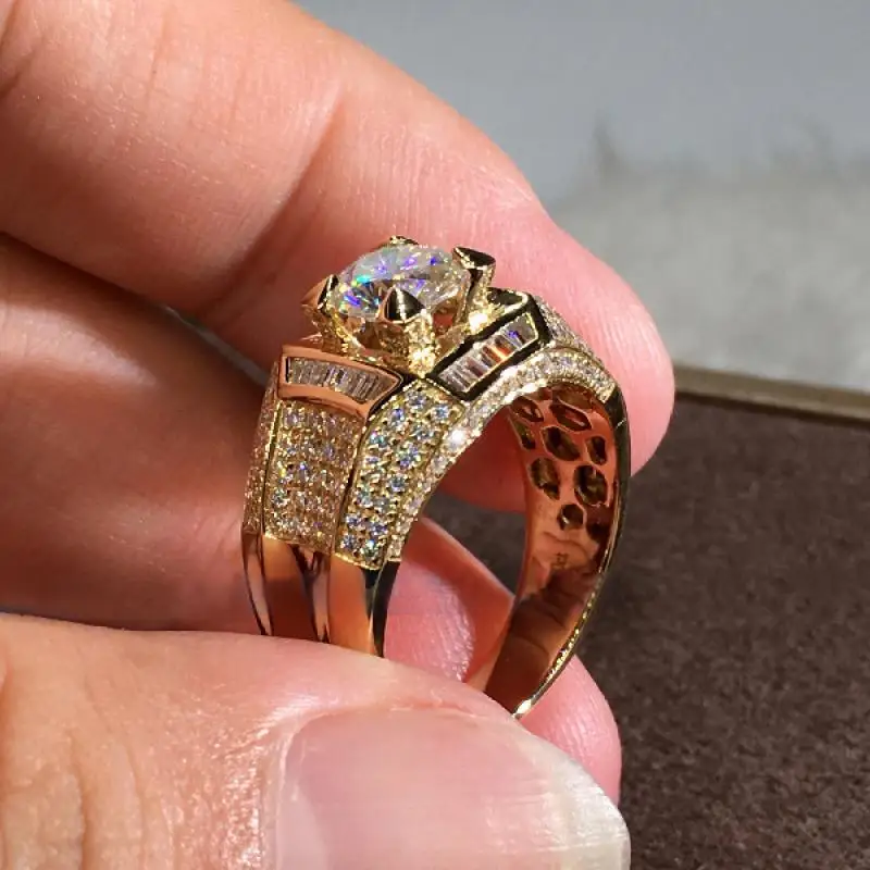 HOYON 18K White Gold Color 1 Carta Dimand Zricon Rings For Men and Women Luxury Jewelry Banquet Engagement For Boyfriend Gift
HOYON 18K White Gold Color 1 Carta Dimand Zricon Rings For Men and Women Luxury Jewelry Banquet Engagement For Boyfriend Gift