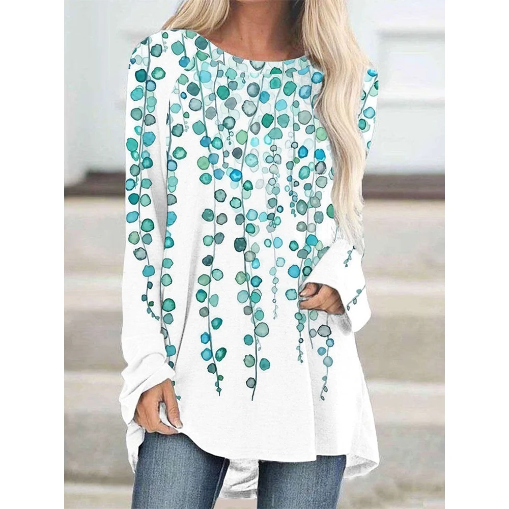 CLOOCL Women T-Shirt Long Sleeves Tops Green Vines Pattern 3D Print Tee Loose Fit Casual Irregular Hem Graphic T Shirts
CLOOCL Women T-Shirt Long Sleeves Tops Green Vines Pattern 3D Print Tee Loose Fit Casual Irregular Hem Graphic T Shirts