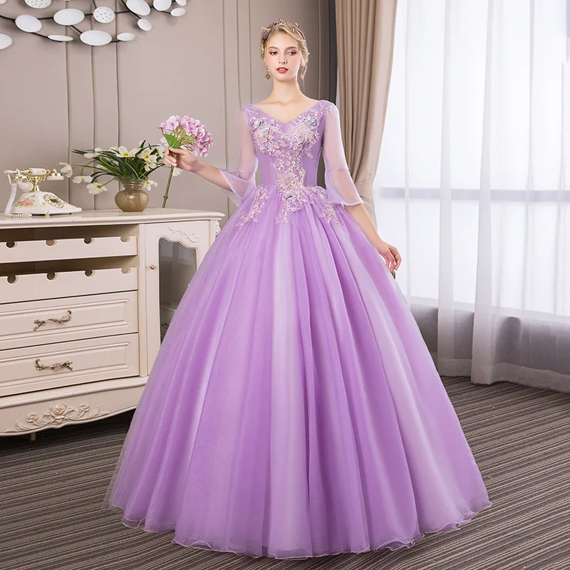 Mexican Lilac Ball Gown Quinceanera Dresses 3D Appliques Sweet 16 Dress Beaded Sheer Long Sleeves Tulle Vestidos De 15 Años
Mexican Lilac Ball Gown Quinceanera Dresses 3D Appliques Sweet 16 Dress Beaded Sheer Long Sleeves Tulle Vestidos De 15 Años