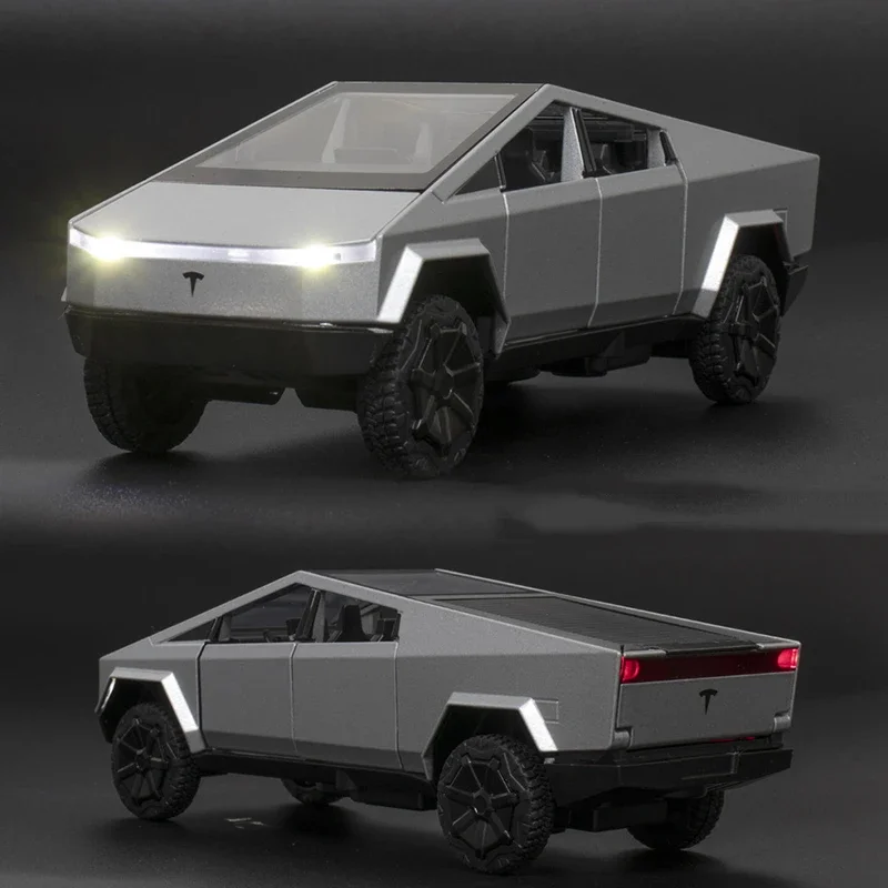 Модель автомобиля Tesla Cybertruck из сплава в масштабе 1:32, литые автомобили, игрушечные автомобили, пикап, детские игрушки, рождественский подарок, игрушка для мальчика
Модель автомобиля Tesla Cybertruck из сплава в масштабе 1:32, литые автомобили, игрушечные автомобили, пикап, детские игрушки, рождественский подарок, игрушка для мальчика