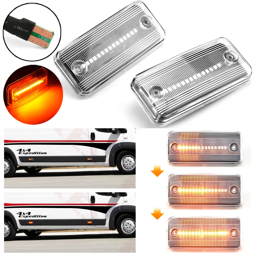 2PCS Dynamic Flowing LED Side Marker Light For Iveco Fiat Ducato Citroen Relay Peugeot Boxer Renault VOLVO MAN
2PCS Dynamic Flowing LED Side Marker Light For Iveco Fiat Ducato Citroen Relay Peugeot Boxer Renault VOLVO MAN