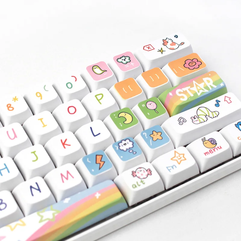 

PBT Keycaps 127 Keys GMK Animal Party XDA Profile Keycap Dye Sublimation Mechanical Keyboard Keycap for MX Switch GK64 GK75