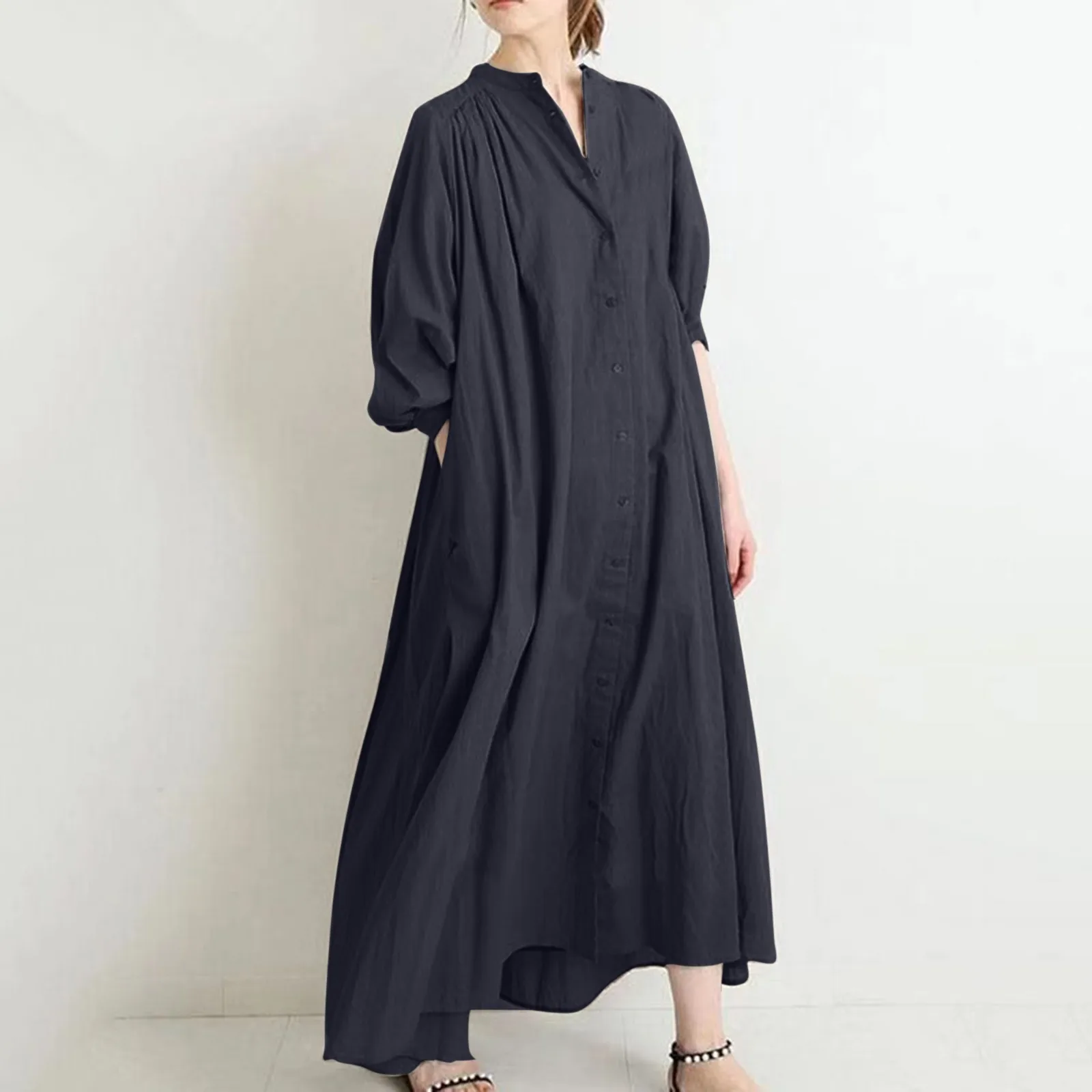 Dresses for Women 2022 Women's Solid Color Cotton Linen Retro Pleated Large Swing Loose Casual Long Dress Elegant Dresses Robe
Dresses for Women 2022 Women's Solid Color Cotton Linen Retro Pleated Large Swing Loose Casual Long Dress Elegant Dresses Robe