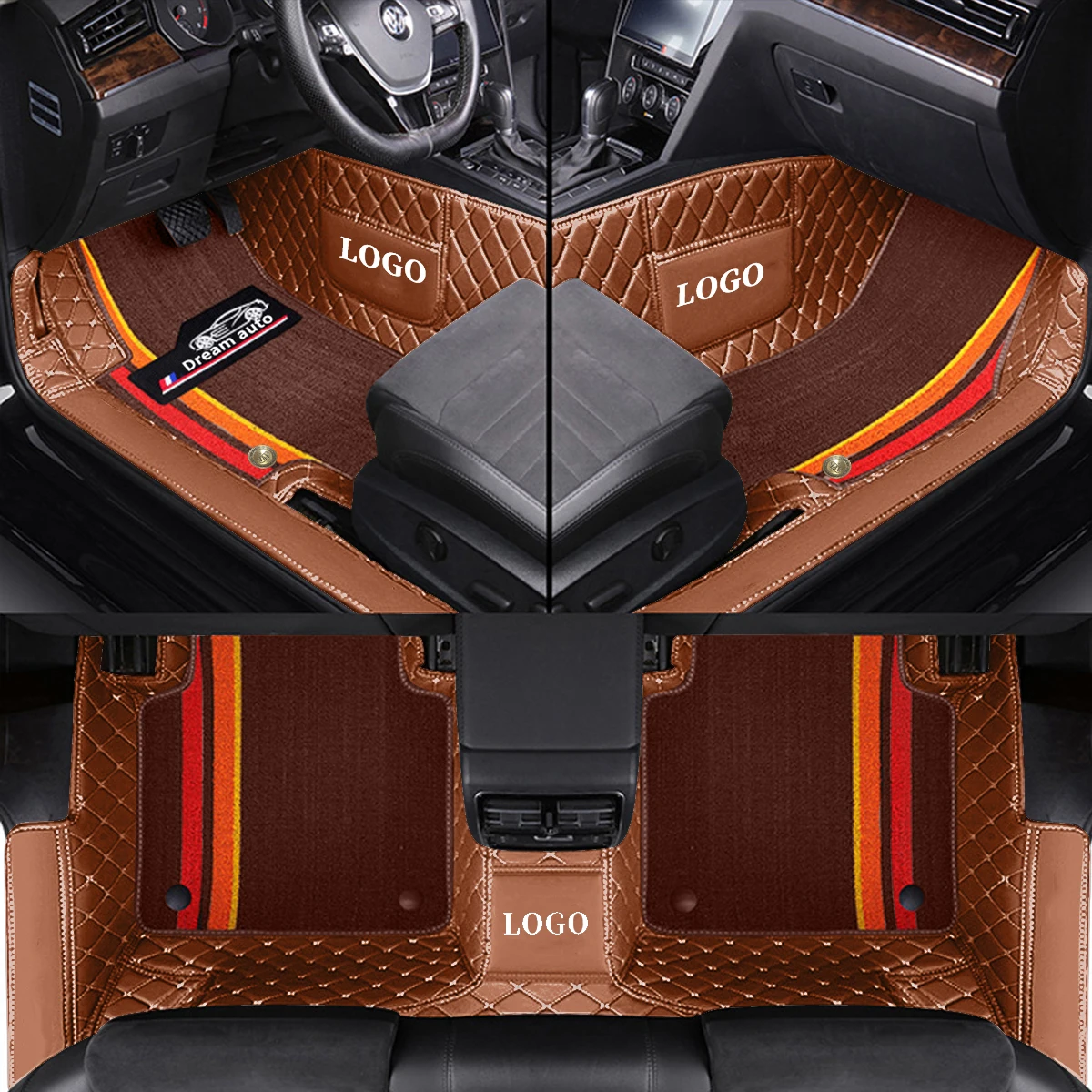 

Double Car Floor Mats For Nissan Altima 2013-2018 Leather Chenille Car Mat Full Set Interior Accessories Custom Logo Carpet