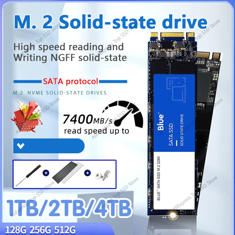 SATA NGFF 2280 Solid-State Drive 500GB 1TB 2TB 4TB Desktop Notebook High-Speed Read-Write Solid-State Drive SATA interface NGFF
SATA NGFF 2280 Solid-State Drive 500GB 1TB 2TB 4TB Desktop Notebook High-Speed Read-Write Solid-State Drive SATA interface NGFF