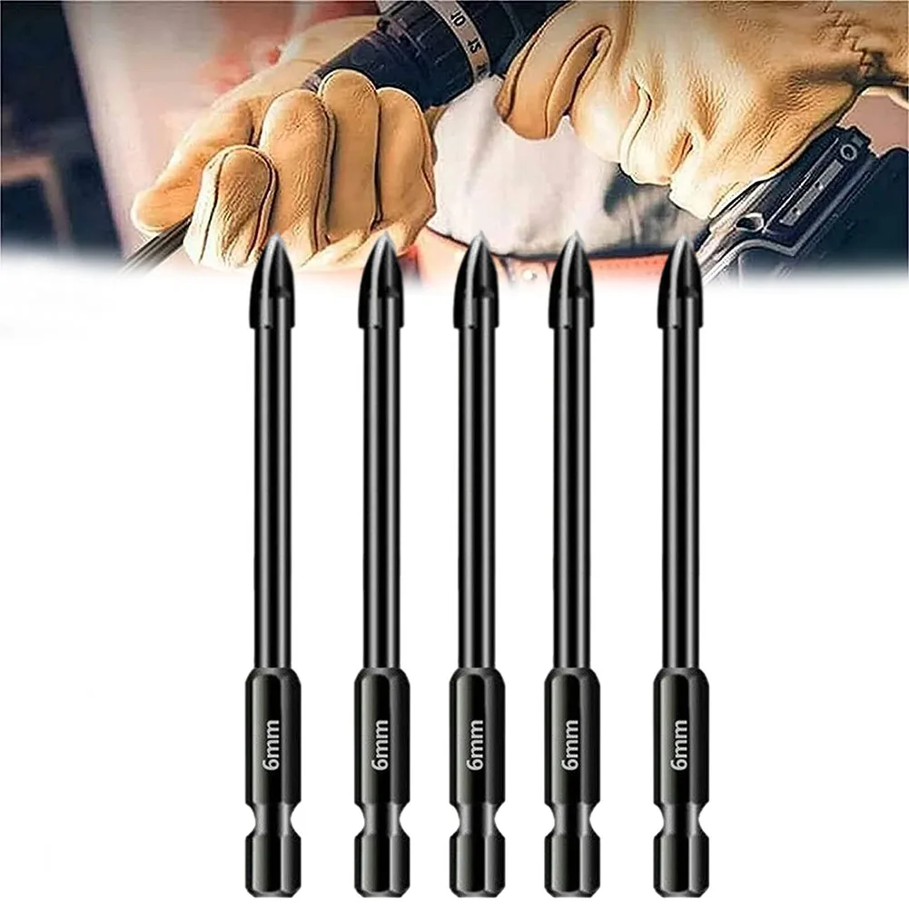 5pcs 6mm Tungsten Carbide Cross Spear Head Drill Bit Hex Shank For Tile Porcelain Marble Ceramic Glass Brick Drilling Power Tool
5pcs 6mm Tungsten Carbide Cross Spear Head Drill Bit Hex Shank For Tile Porcelain Marble Ceramic Glass Brick Drilling Power Tool