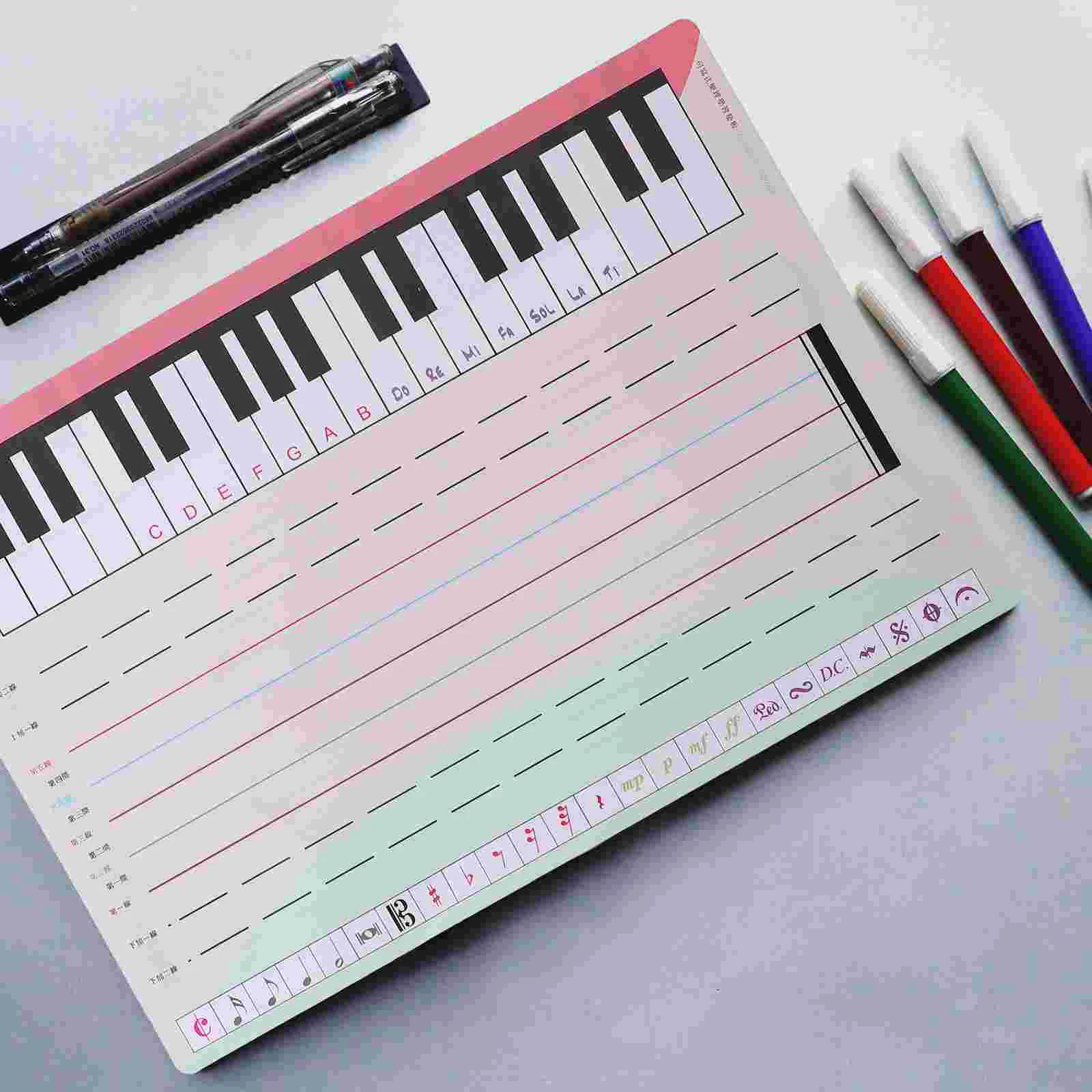 

Staff Whiteboard Keyboards Note Card Stickers Music Teaching Tool Practice Pet Erasable Film Notation Reusable Stave