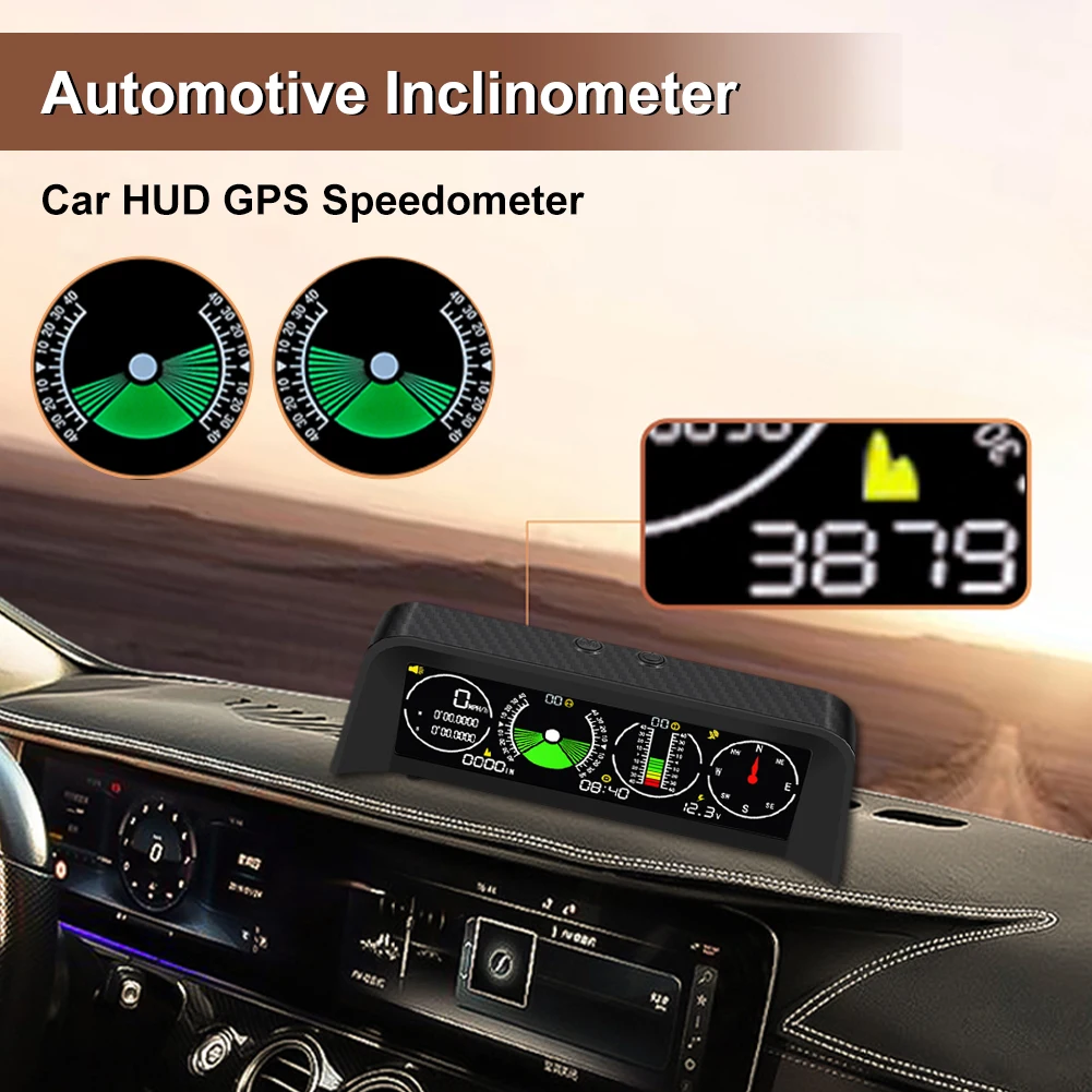 Car HUD Inclinometer Head Up Display GPS Speedometer MPH Compass Digital Slope Angle Meter Altitude Gauge for Off-Road Vehicles
Car HUD Inclinometer Head Up Display GPS Speedometer MPH Compass Digital Slope Angle Meter Altitude Gauge for Off-Road Vehicles