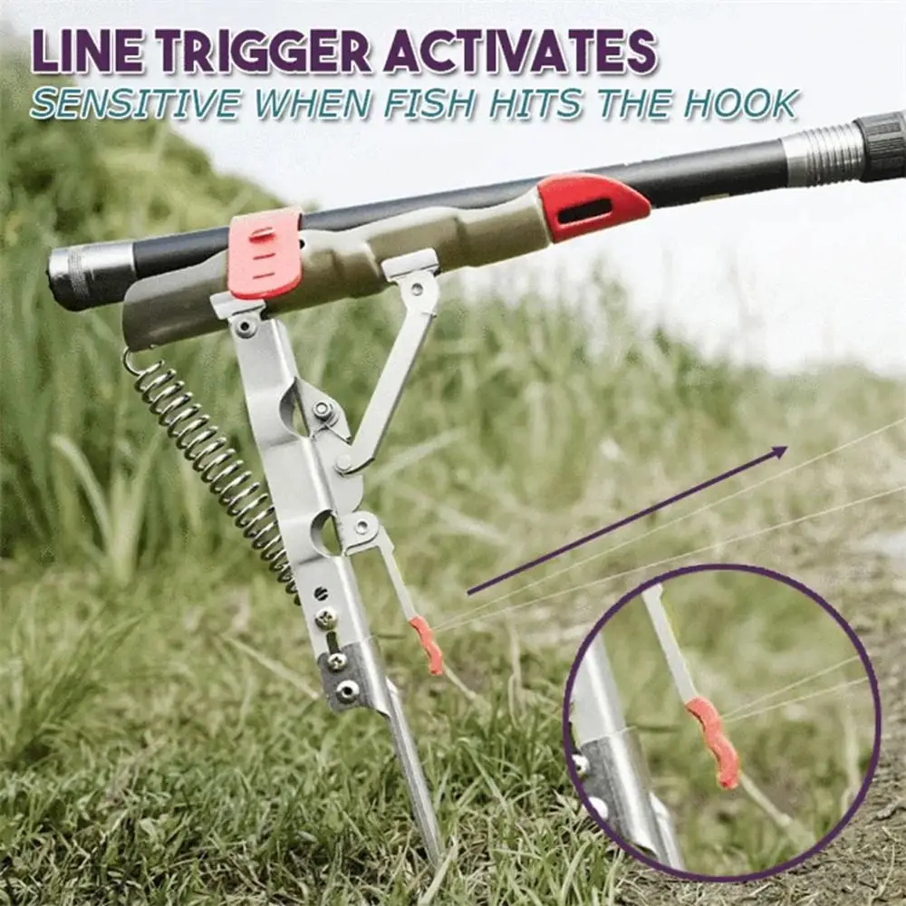 Spring Automatic Fishing Rod Holder Full Stainless Steel Adjustable Sensitivity Folding Fishing Accessories Bracket 8
Spring Automatic Fishing Rod Holder Full Stainless Steel Adjustable Sensitivity Folding Fishing Accessories Bracket 8