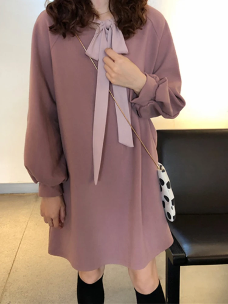 2024 Autumn Korean Style Fashion Pregnant Woman Dress Long Lantern Sleeve Bow Collar Maternity A-Line Dress Plus Size Clothes
2024 Autumn Korean Style Fashion Pregnant Woman Dress Long Lantern Sleeve Bow Collar Maternity A-Line Dress Plus Size Clothes