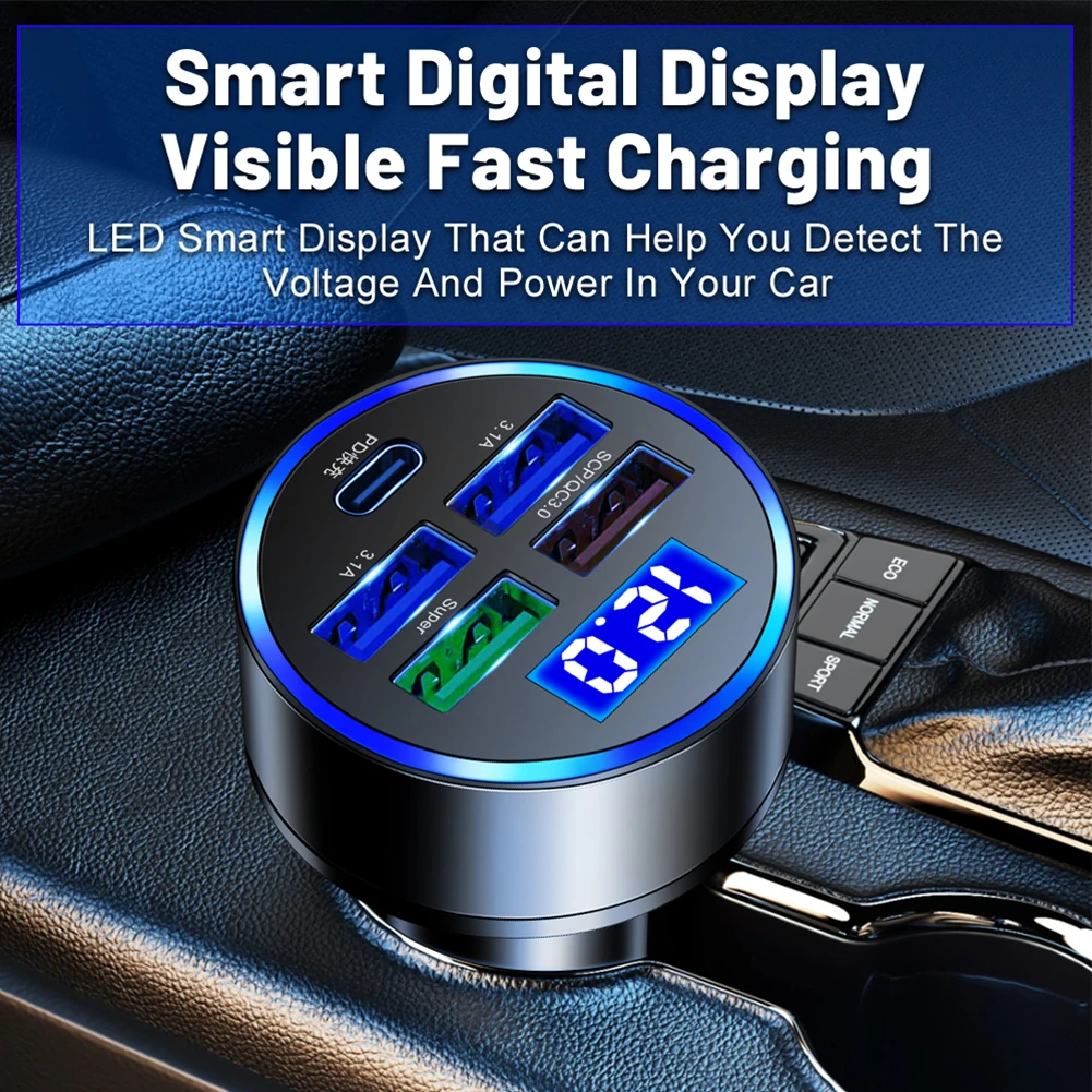 1PCS 150W 12-24V Fast Car Charger Socket Adapter For Home For Travel For Office 4 USB Port + Type C Over Power Protection
1PCS 150W 12-24V Fast Car Charger Socket Adapter For Home For Travel For Office 4 USB Port + Type C Over Power Protection
