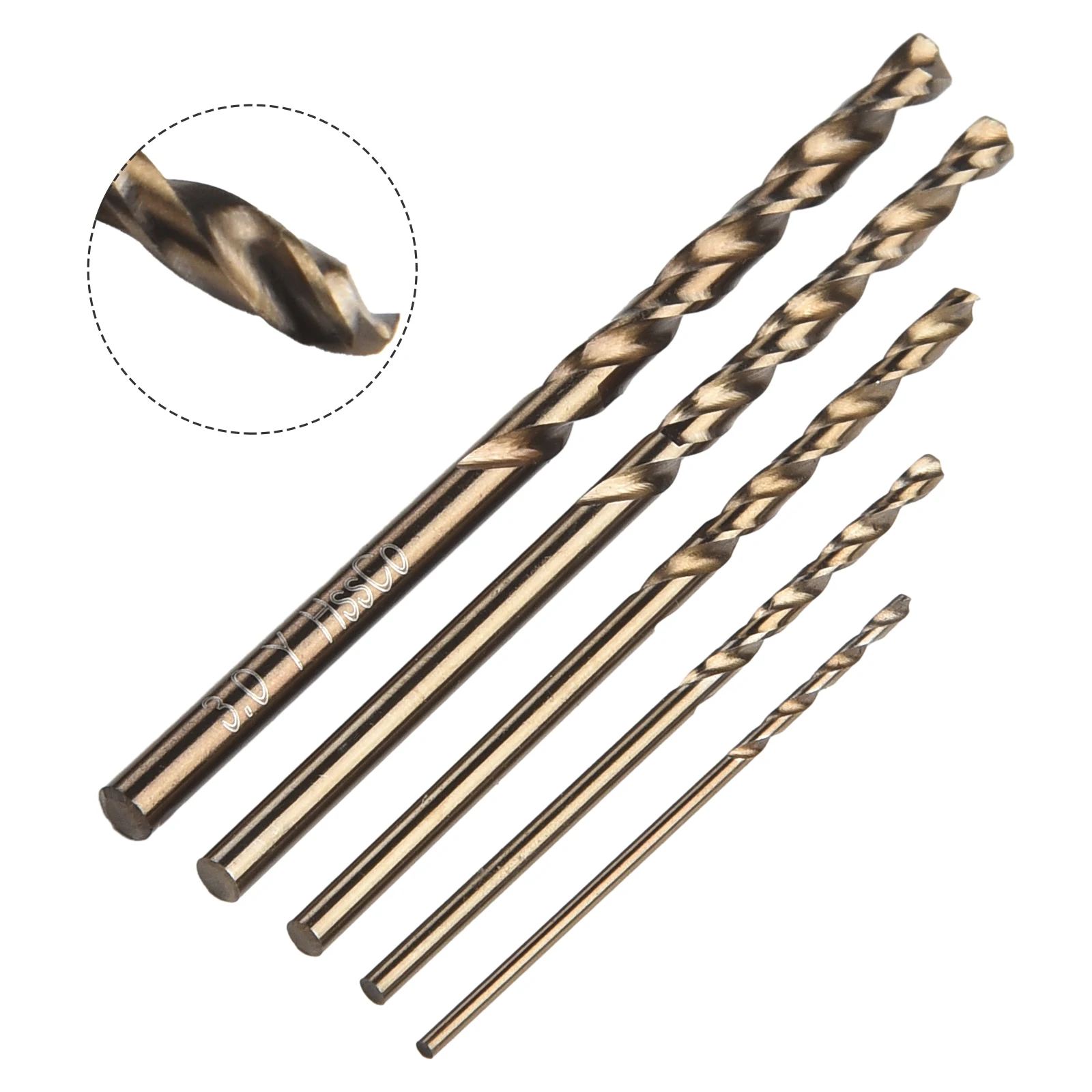 5Pcs HSS M35 Cobalt Drill Bit Set 1/1.5/2/2.5/3mm Auger Head 135 Degree Split Point Tip For Stainless Steel Hole Punching Tool
5Pcs HSS M35 Cobalt Drill Bit Set 1/1.5/2/2.5/3mm Auger Head 135 Degree Split Point Tip For Stainless Steel Hole Punching Tool