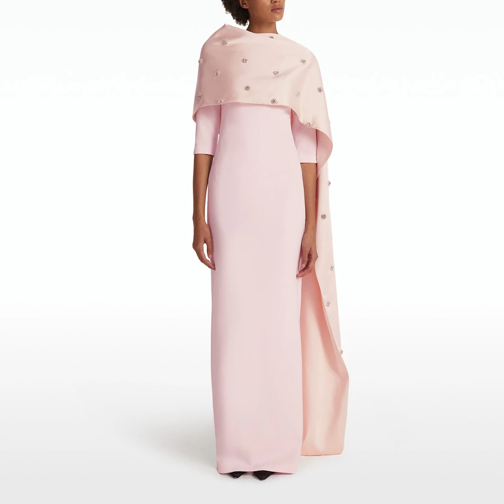 Muloong Barely Pink Classic Gown with Elegant Cape Crystal Jewellery Embroidery Evening Dress Mermaid Haute Couture Dress
Muloong Barely Pink Classic Gown with Elegant Cape Crystal Jewellery Embroidery Evening Dress Mermaid Haute Couture Dress