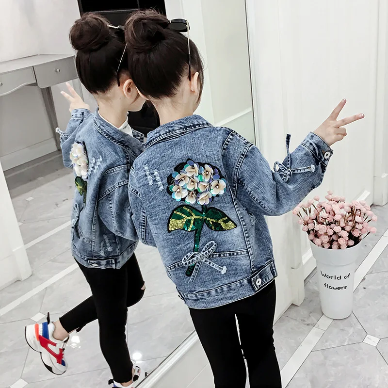 3-13Yrs Girls Denim Coat Baby Girl Clothes Spring Embroidery Children Jeans Jacket Sequins Little Beauty Design Kids Outerwear
3-13Yrs Girls Denim Coat Baby Girl Clothes Spring Embroidery Children Jeans Jacket Sequins Little Beauty Design Kids Outerwear