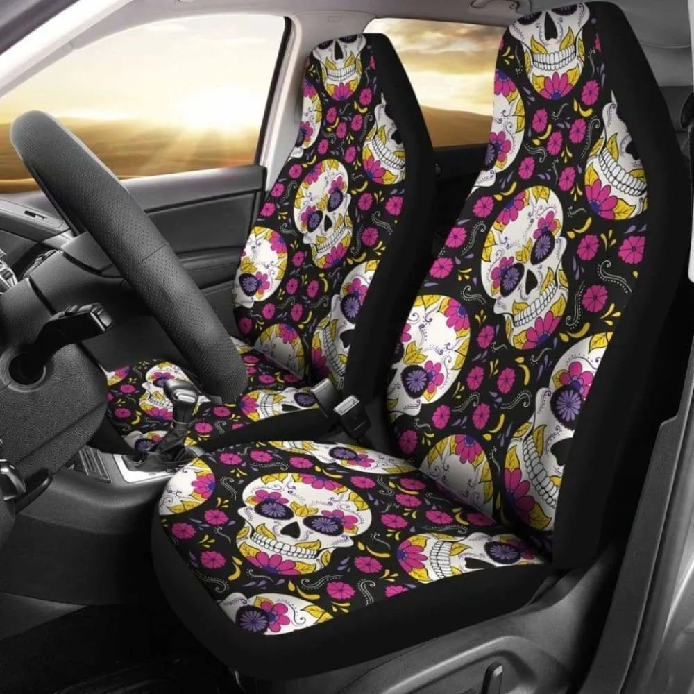 Set Of 2 Sugar Skull Mexican Skull Car Seat Covers,Pack of 2 Universal Front Seat Protective Cover
Set Of 2 Sugar Skull Mexican Skull Car Seat Covers,Pack of 2 Universal Front Seat Protective Cover