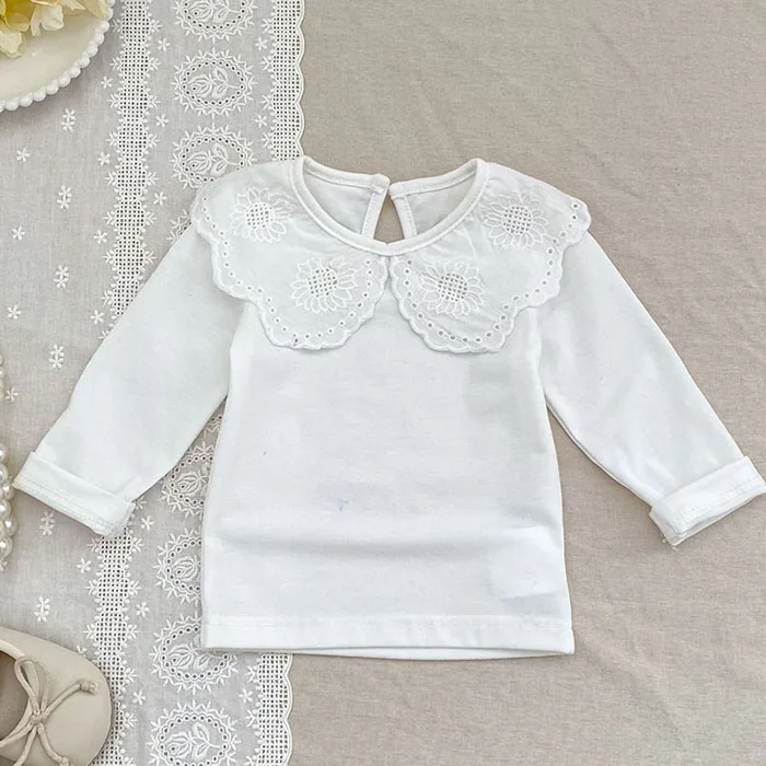 2025 New Autumn 0-3Yrs Baby Girls Pullover Tops Children Clothing Kids T-shirt Cotton Long Sleeve Lace Splicing T-shirt 6 S5ac63387a54f478abab931a606bffc7cO