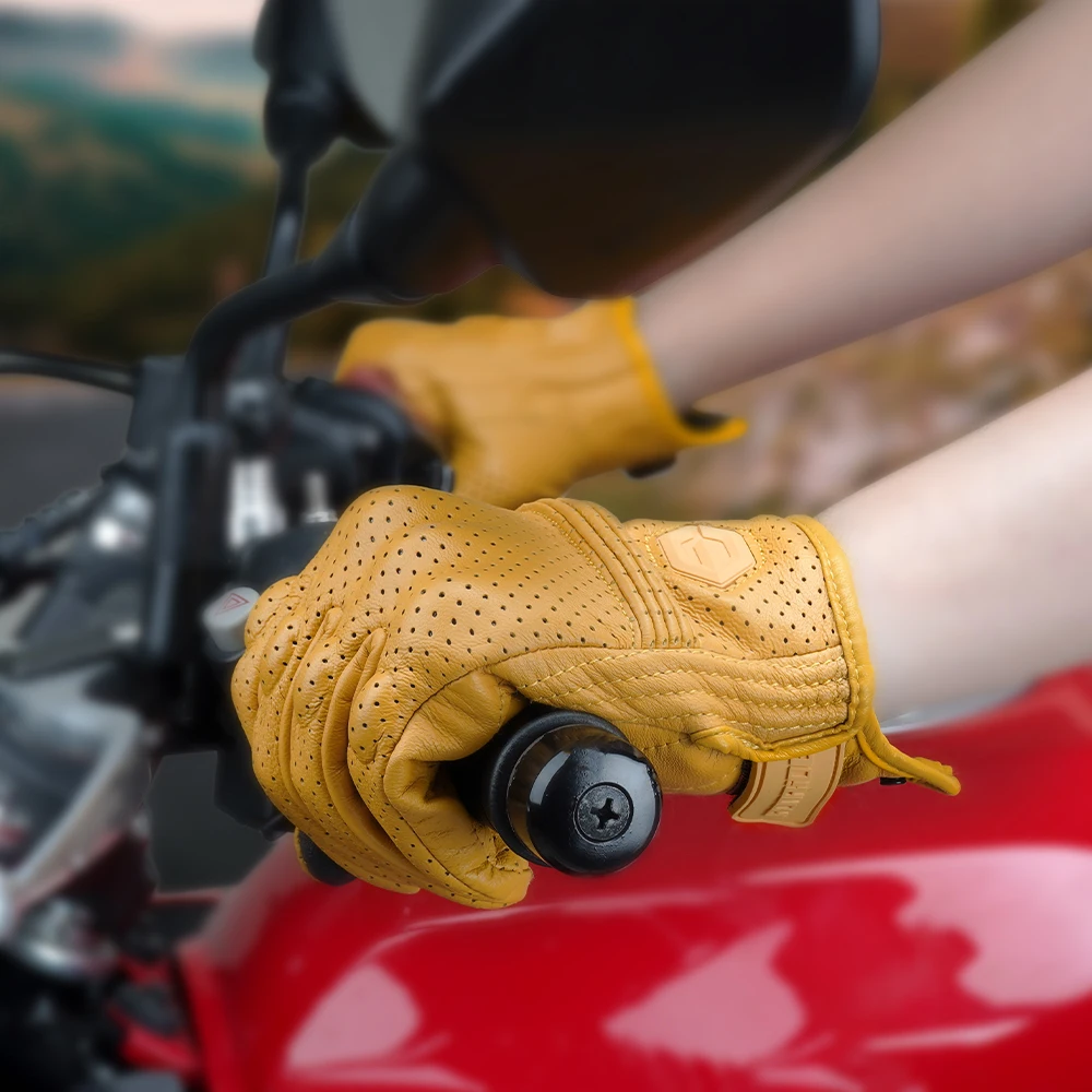 Leather Motorcycle Gloves Summer Breathable Mesh Moto Gloves Touch Function Motorbike Gloves Motocross Off-Road Racing Gloves Leather Motorcycle Gloves Summer Breathable Mesh Moto Gloves Touch Function Motorbike Gloves Motocross Off-Road Racing Gloves