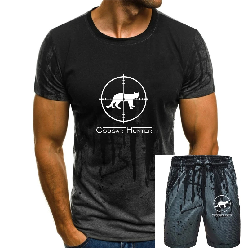 

Футболка Cougar Hunter, футболка, Летний стиль, уникальный дизайн, базовая новинка, Футболка против морщин