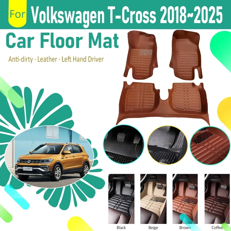 

Car Floor Mats For Honda Civic 10th Gen MK10 FC FK 2016~2021 Waterproof Pads Foot Carpets Leather Rugs Auto Interior Accessories