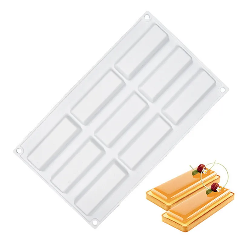 9 Holes Rectangle Tart Mousse Mould Bakeware Silicone Cake Mold Plastic Cutting Dies and Pastry Trays Dessert Baking Tools 
9 Holes Rectangle Tart Mousse Mould Bakeware Silicone Cake Mold Plastic Cutting Dies and Pastry Trays Dessert Baking Tools