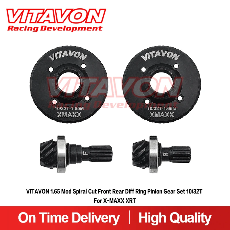 

VITAVON 1.65 mod V3 Spiral Cut Front Diff Ring Pinion Gear Set 10/32 T For X-MAXX XRT