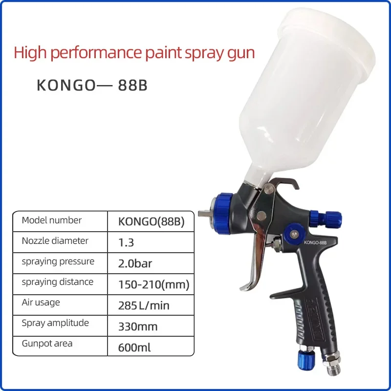 damJapan KONGO-88B PRO Spray Gun Car Paint Spraying 1.3mm Nozzle Pneumatic Gravity Type High Atomization Spray Tool
damJapan KONGO-88B PRO Spray Gun Car Paint Spraying 1.3mm Nozzle Pneumatic Gravity Type High Atomization Spray Tool