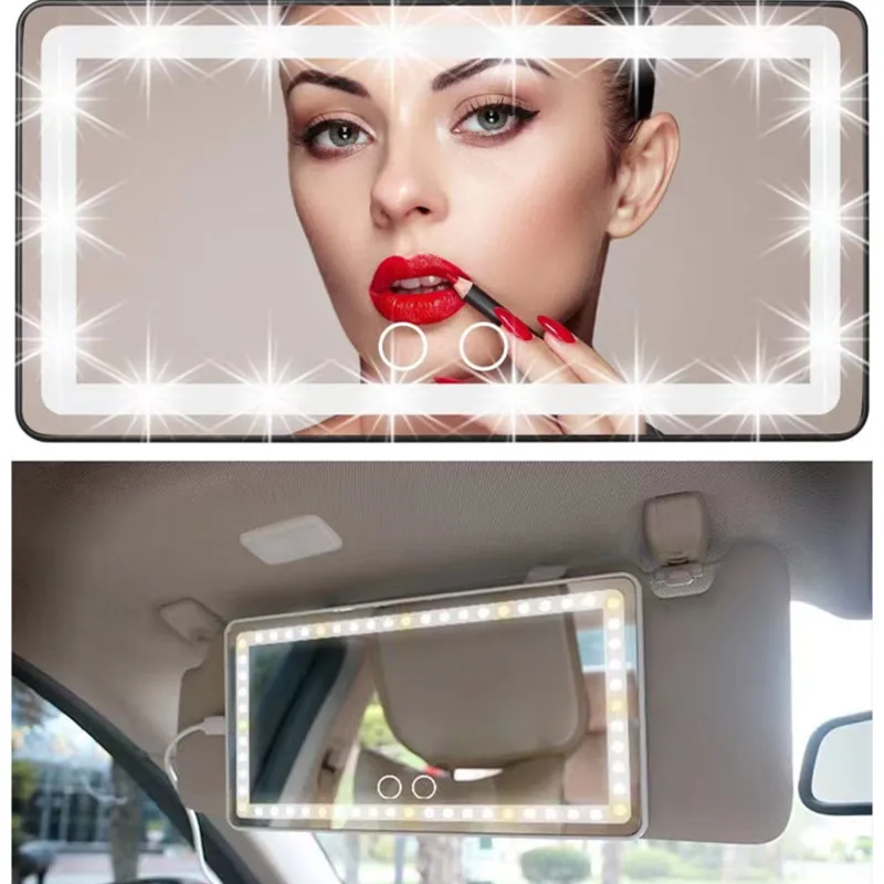 Car Sun Visor Makeup Mirror USB Charge Rear Cosmetic Mirror with 3 Light Modes 60 Leds Dimmable Universal Car Mirror Accessories
Car Sun Visor Makeup Mirror USB Charge Rear Cosmetic Mirror with 3 Light Modes 60 Leds Dimmable Universal Car Mirror Accessories