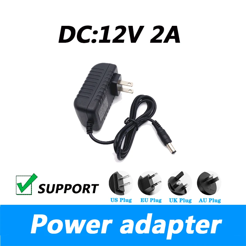 

Router LED Light AC 100-240V DC 12V 2A Power Adapter UK Plug AU Plug 5.5*2.1MM Power Supply Lighting Transformer