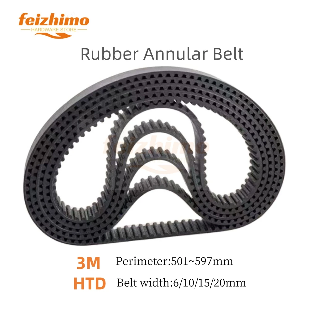 FM HTD3M black rubber synchronous belt, synchronous belt circumference 501~597mm, bandwidth 6/10/15/20mm, tooth 5-shaped M-belt,
FM HTD3M black rubber synchronous belt, synchronous belt circumference 501~597mm, bandwidth 6/10/15/20mm, tooth 5-shaped M-belt,