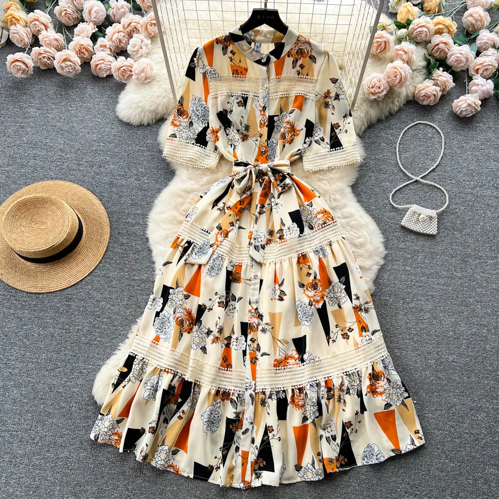 French Print Shirt Dress Women New Summer 2023 Lace Slim Short Sleeve Single Breasted Party Vestidos Femininos Frete Grátis K903
French Print Shirt Dress Women New Summer 2023 Lace Slim Short Sleeve Single Breasted Party Vestidos Femininos Frete Grátis K903