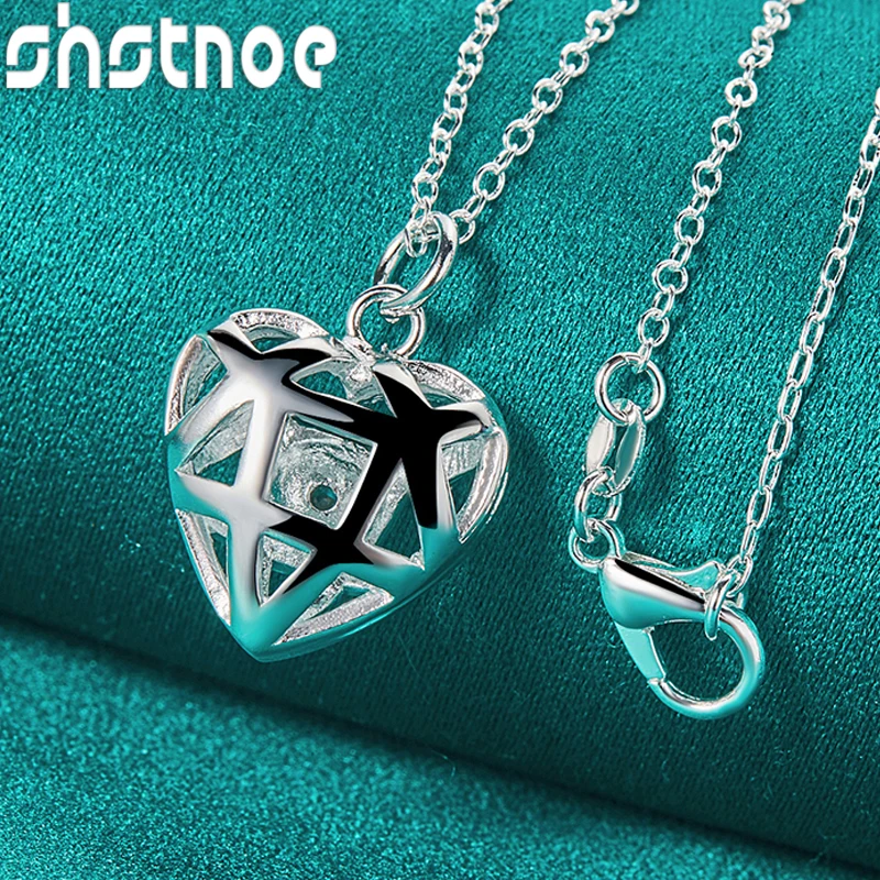 SHSTONE 925 Sterling Silver AAA Zircon Hollow Heart Pendant Necklace 40cm-75cm Chain For Women Wedding Birthday Fashion Jewelry
SHSTONE 925 Sterling Silver AAA Zircon Hollow Heart Pendant Necklace 40cm-75cm Chain For Women Wedding Birthday Fashion Jewelry