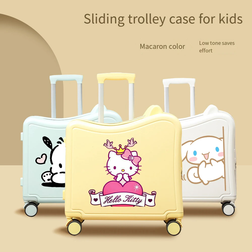 

Мультяшный Sanrioed Hello Kitty Cinnamoroll, 20 дюймов, тележка, ежедневный чемодан с героями аниме Kuromi Melody, беззвучное универсальное колесо для студентов и путешествий