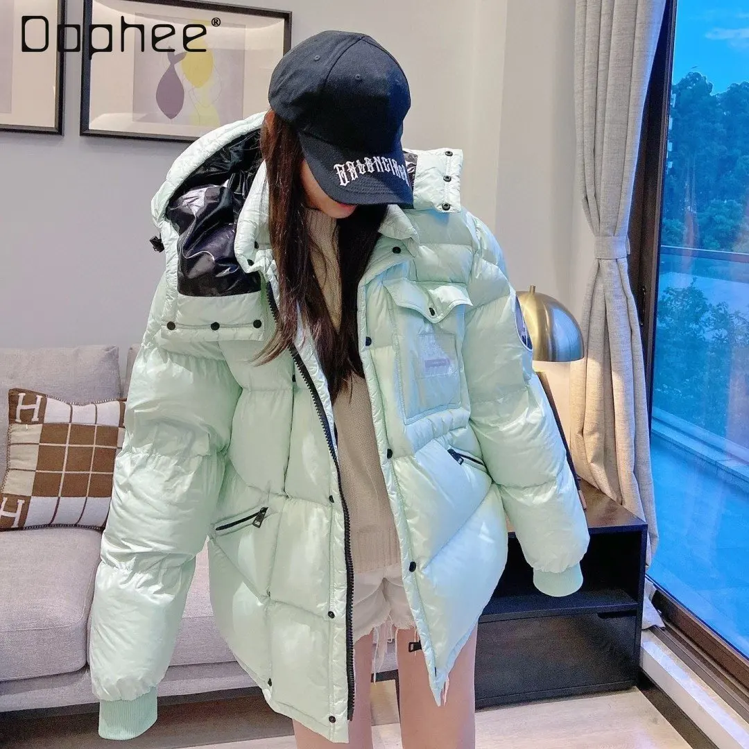 Winter New Winter Mint Green White Duck Down Coats for Ladies Short Color Stitching Mid-Length Thick Down Jacket for Women
Winter New Winter Mint Green White Duck Down Coats for Ladies Short Color Stitching Mid-Length Thick Down Jacket for Women