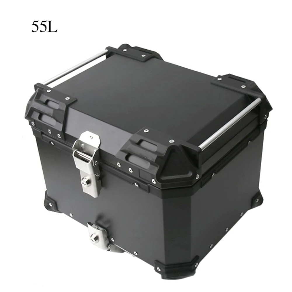 

55L Motorcycle Rear Luggage Case Storage Tail Box Waterproof Quick Release Trunk for Honda Suzuki Kawasaki Yamaha Aluminum Alloy