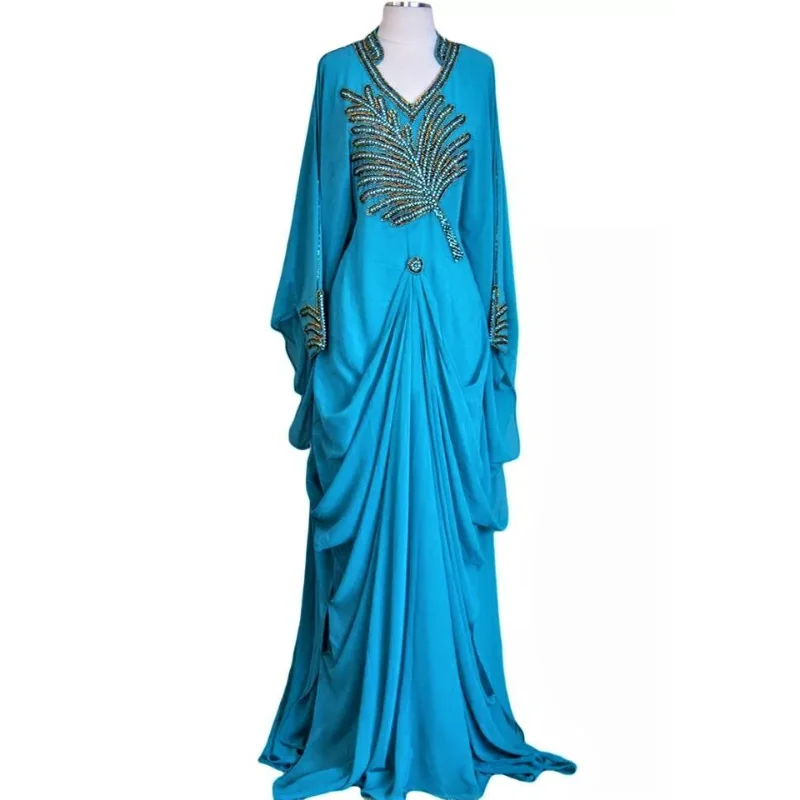 Women's Moroccan Dubai Kaftans Abaya Dress Very Beautiful Long Dress European and American Fashion Trend
Women's Moroccan Dubai Kaftans Abaya Dress Very Beautiful Long Dress European and American Fashion Trend