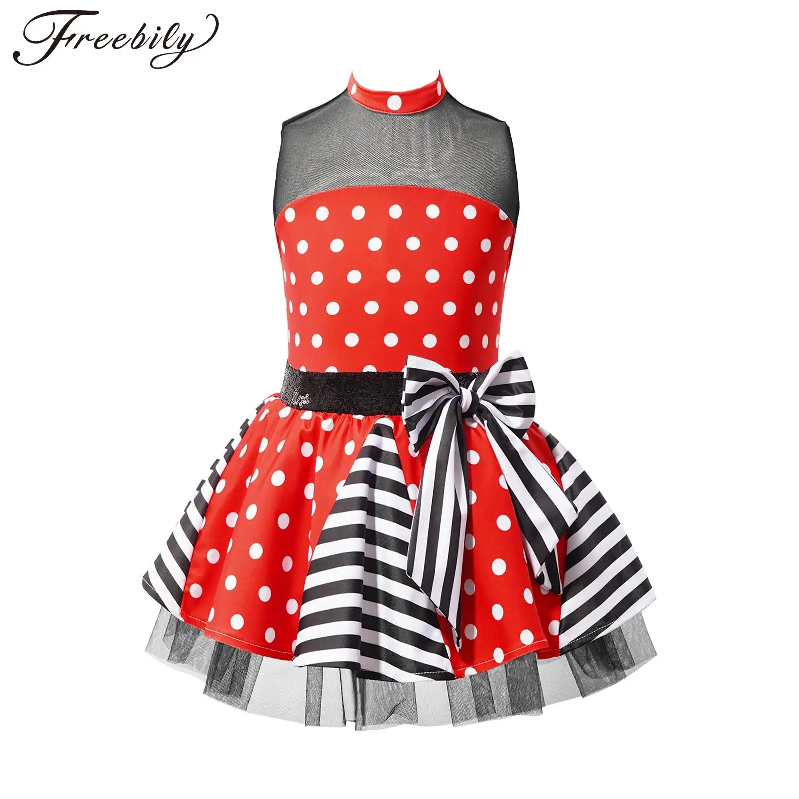 Kids Girls Christmas Halloween Dance Dress Sleeveless Polka Dots Bow Sequin Mesh Ballet Tutu Party Stage Performance Dancewear
Kids Girls Christmas Halloween Dance Dress Sleeveless Polka Dots Bow Sequin Mesh Ballet Tutu Party Stage Performance Dancewear