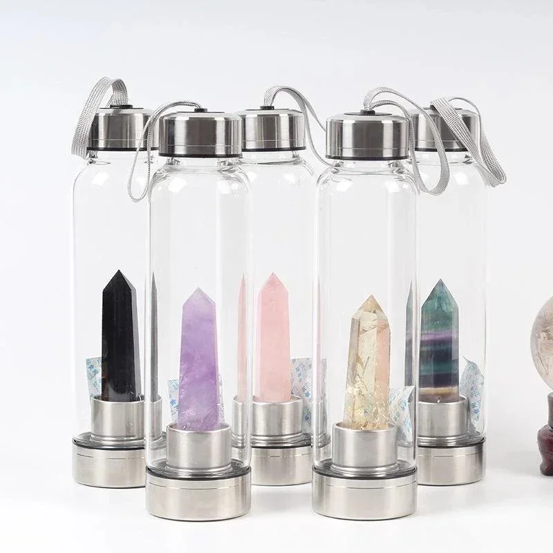 

Stone Obelisk Home Colors Crystal Point Natural Quartz Water Diamond Elixir Healing Wand Bottle Gem